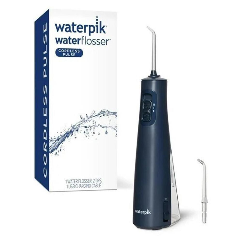 Used-Waterpik Cordless Pulse Rechargeable Portable Water Flosser -Navy Blue